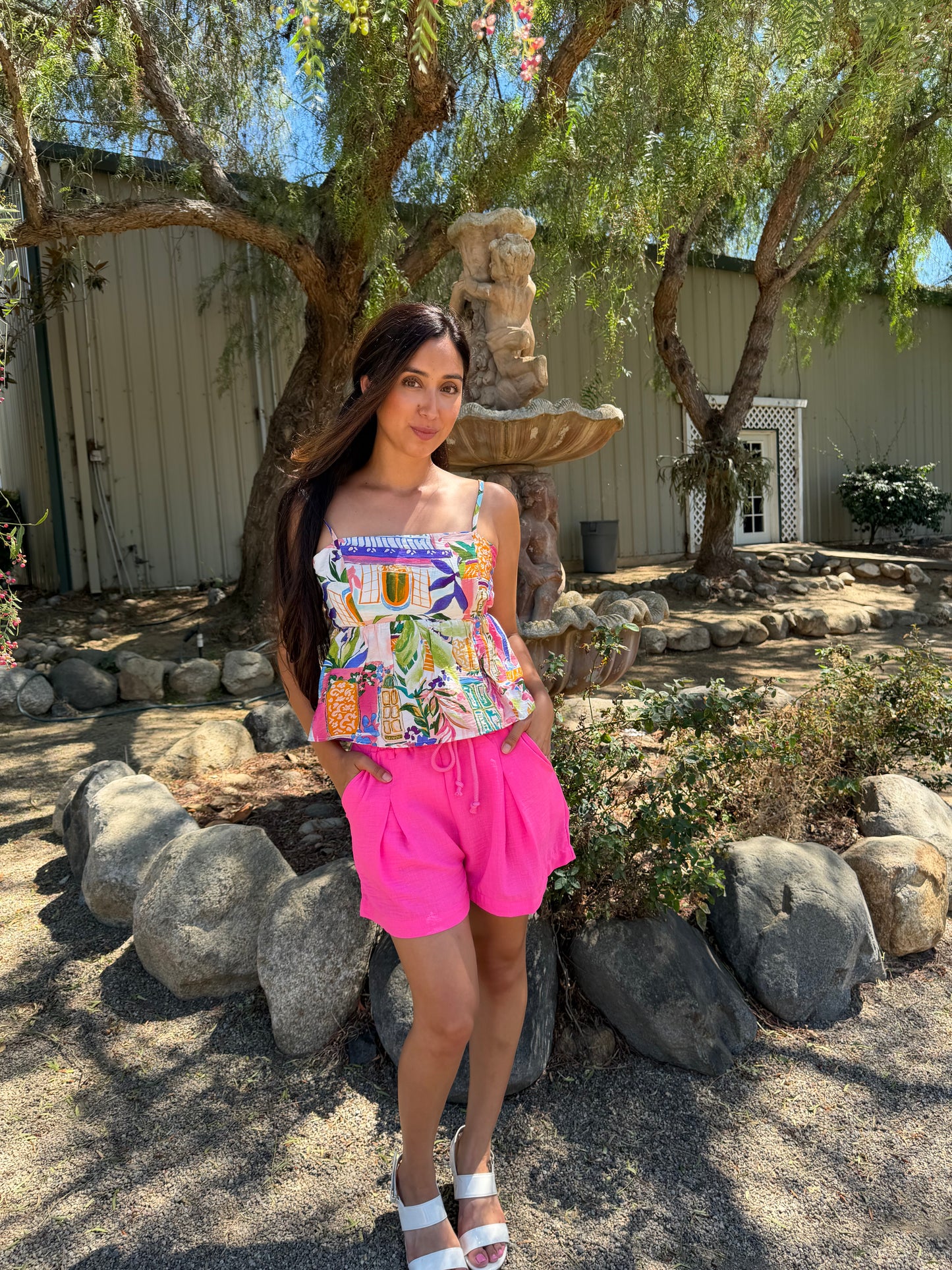 Pastel Garden Babydoll Cami Top