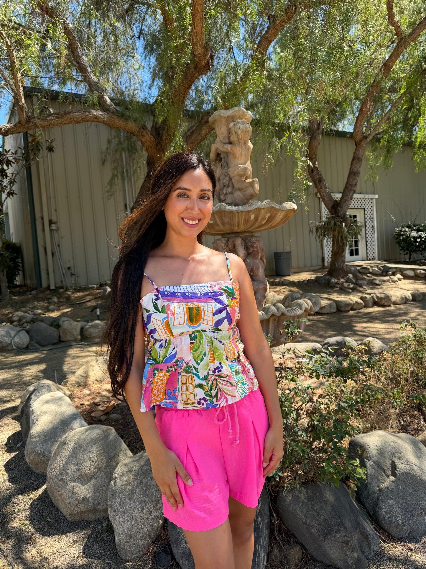 Pastel Garden Babydoll Cami Top
