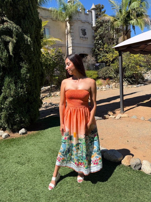 Monte Carlo Strapless Midi Dress