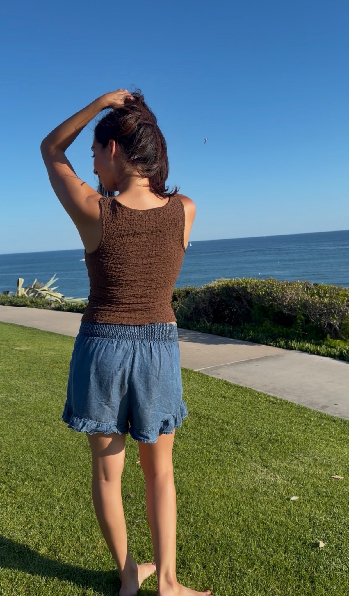 Mocha Smocked Sweetheart Tank Top
