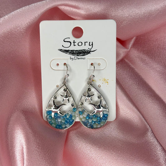 Silver Plated Ocean Earrings