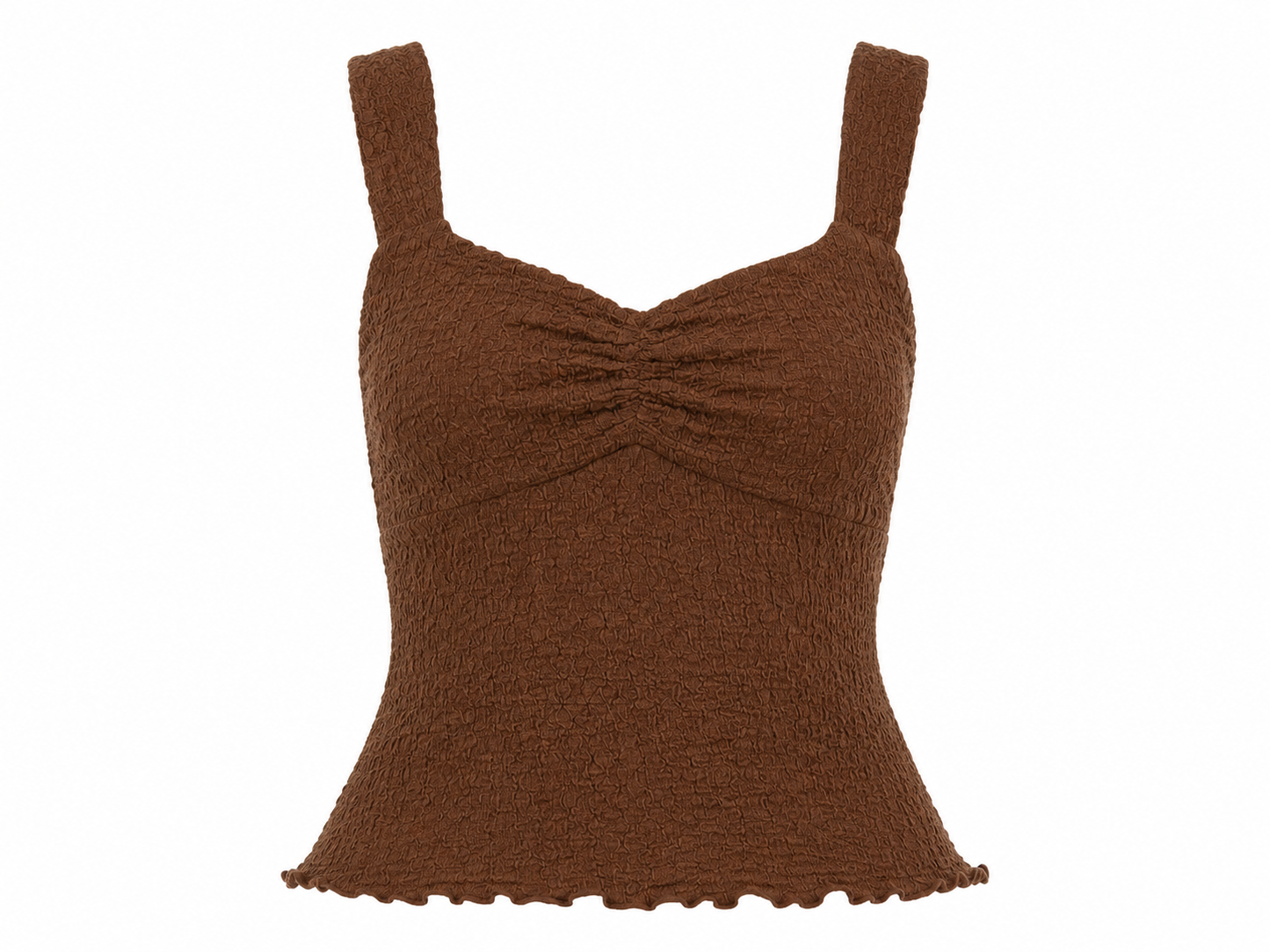 brown top on white background