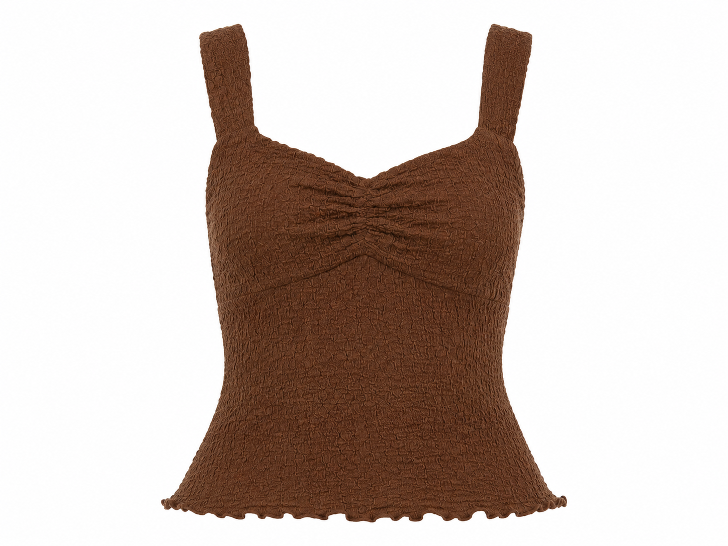 brown top on white background