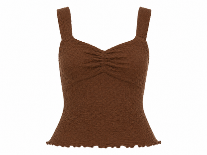 brown top on white background