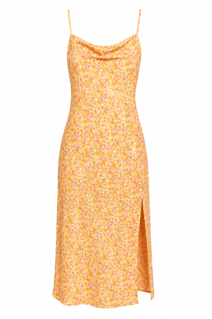 floral midi dress on white background