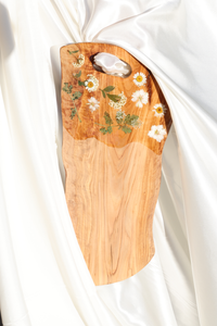 White Flower Charcuterie Board | Floral Resin Board | Serving Tray | Cheese Board | Wild Flower